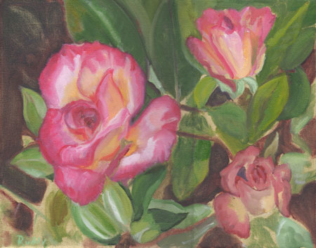 Rose Triad Painting