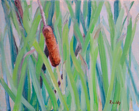 Summer Cattails Painting