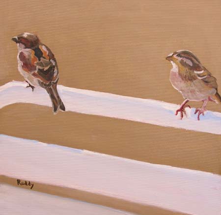 Sparrows #2 Oil on Canvas