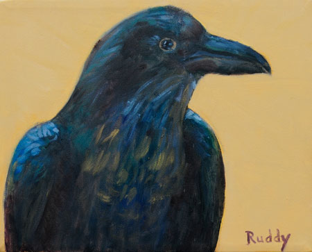 Crow on Gold Oil on Canvas
