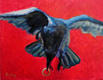 For Keeps Crow Oil Painting