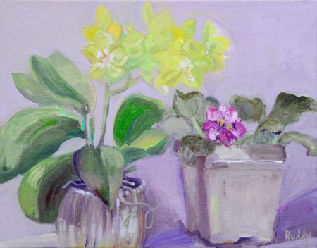 Yellow Orchid and Violet