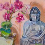 Buddha with Orchid Painting